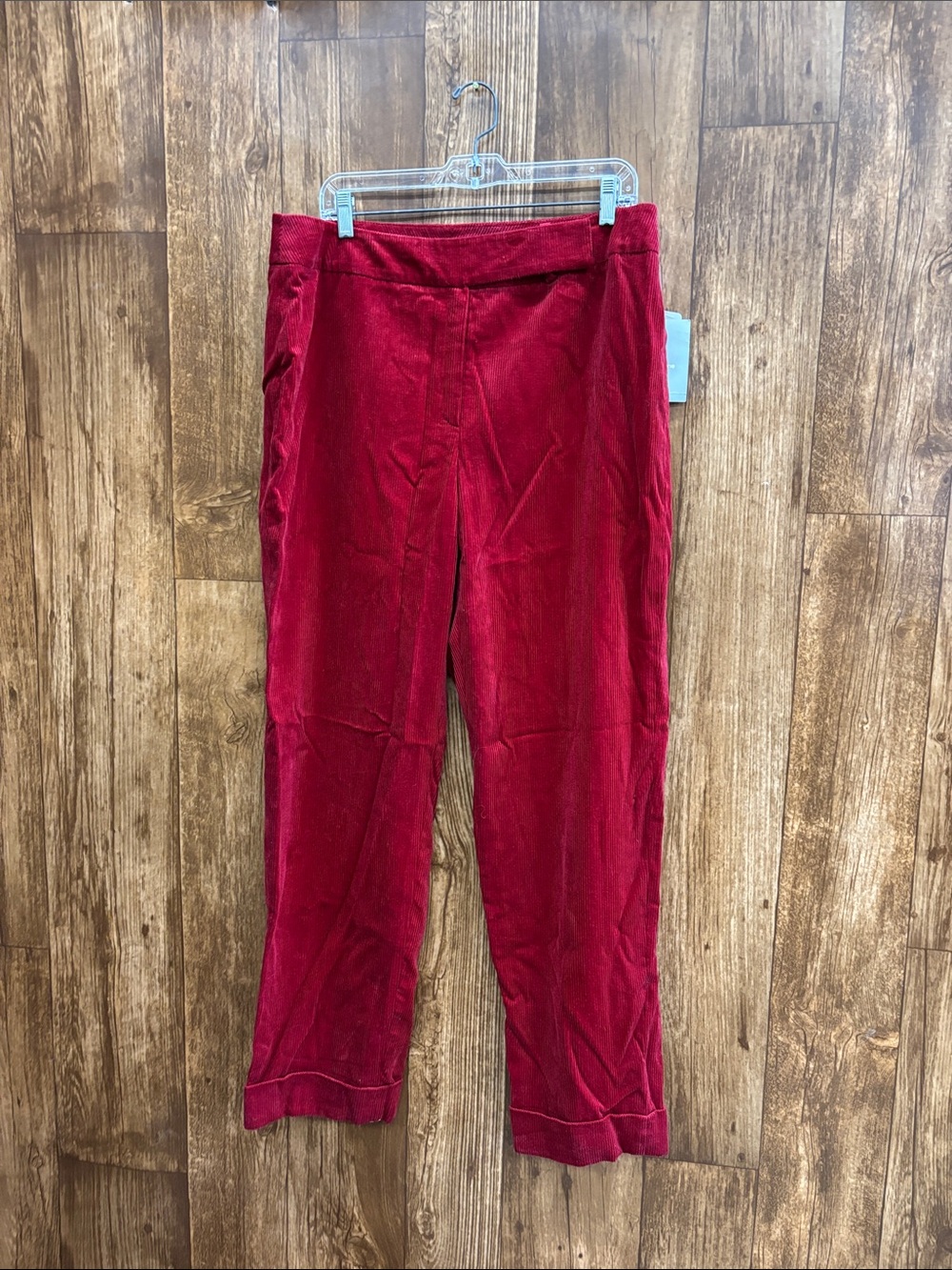 Liz Claiborne Women's Velvet Pull-On Trousers in Rich Red